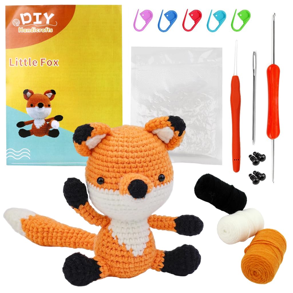 PATPAT DIY Crochet Kit Starter DIY Crochet Orange Fox DIY Crocheting Fox Stuffed Toy Crocheting Kit Starter DIY Crocheting Kit DIY Gift for Kids, Friends PATPAT DIY Crochet Kit Starter DIY Crochet Orange Fox DIY Crocheting Fox Stuffed Toy Crocheting Kit Starter DIY Crocheting Kit DIY Gift for Kids, Friends